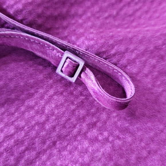 Marc by Marc Jacobs purple textured silk ruffled mini Dress Sz 4 pockets - Picture 6 of 8